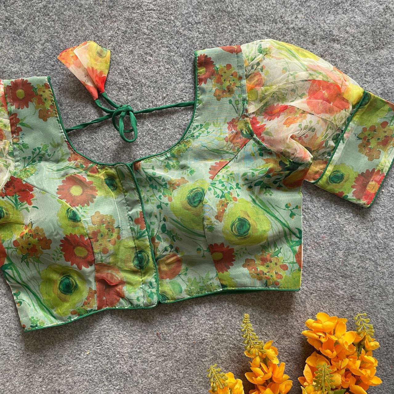 Kalamkari Organza Designer Blouse